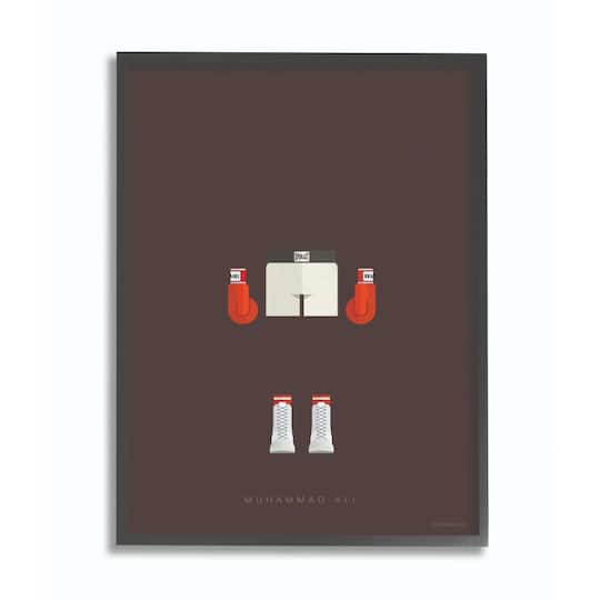 Stupell Industries Muhammad Ali Fashion Design Wall Accent with Black Frame